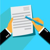Signing contract form flat illustration