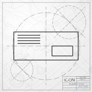 Vector mail icon Epsclassic blueprint of0