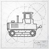 Vector color flat heavy machine icon N2