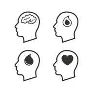 Head with brain icon Male human symbols N6
