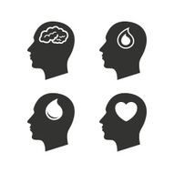 Head with brain icon Male human symbols N9