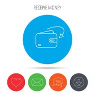 Receive money icon Cash wallet sign N2