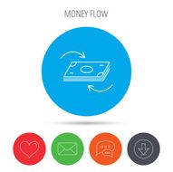 Money flow icon Cash investment sign N5