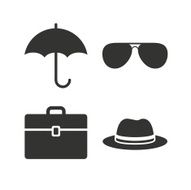 Umbrella sunglasses and hat with case