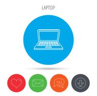Laptop icon Mobile PC sign