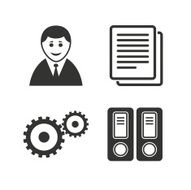 Accounting workflow icons Human documents N3