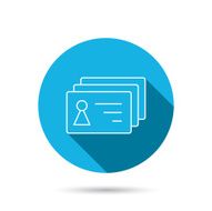 Contact cards icon Identification badges sign N4