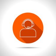 Customer support operator with headset icon N2