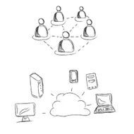 Cloud computing conception sketch