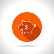 Vector piggy bank icon N2