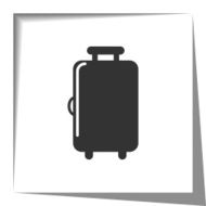 Luggage icon with cut out shadow effect