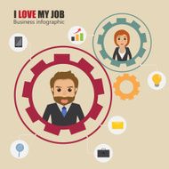 business people character infographic with icon N4