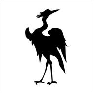 Lovely bird type stork in Japanese style black