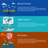bicycle water air tourism concepts in flat style for web
