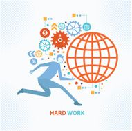 Hard work business concept design clean vector