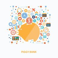 Piggy bank concept design clean vector