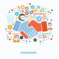 Hand shake concept design clean vector