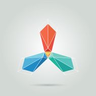 Abstract icon design Floral colorful element 3d low poly geometric