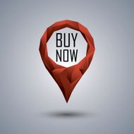 Buy now icon Low poly design location pin with text