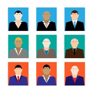 Colorful business Male Faces Icons Set in Trendy Flat Style N2