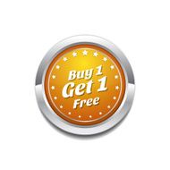 Buy 1 Get Free Yellow Vector Icon Button