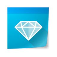 Sticky note icon with a diamond