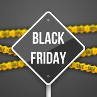 Black Friday Sale Sign with a Discount Blurred