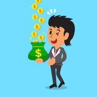 Business concept cartoon businesswoman earning money