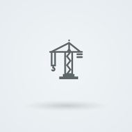 Flat minimalist icon crane