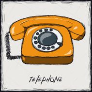 Sketch color illustration Sign Old Phone