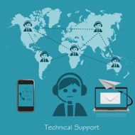 technical support operator vector illustration in flat design