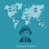 technical support operator vector illustration