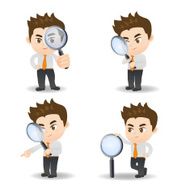 Businessman with magnify glass