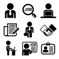 Business Management and Human Job Resources Icons Set Vector
