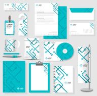 Technology corporate identity template Stationery design set in vector format