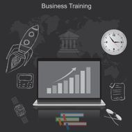 business training flat vector illustration apps banner sketch