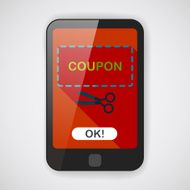 shopping sale coupon flat icon with long shadow eps10