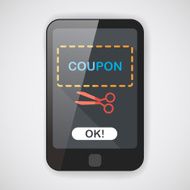 shopping sale coupon flat icon with long shadow eps10 N2