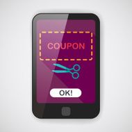 shopping sale coupon flat icon with long shadow eps10 N3