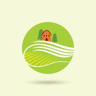 House Logo design vector template Organic Natural Farm Logotype N2