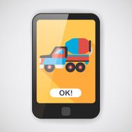 Transportation truck flat icon with long shadow eps10 N10