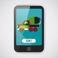 Transportation truck flat icon with long shadow eps10 N11