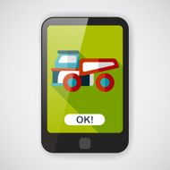 Transportation truck flat icon with long shadow eps10 N19