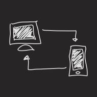 Simple doodle of a computer and phone N2