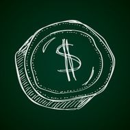 Simple doodle of a dollar
