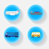 shipping transportation blue icon with shadow Airfreight seaf