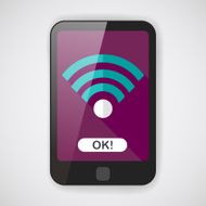 Wireless wifi flat icon with long shadow N3