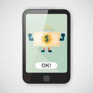 shopping money cash flat icon with long shadow eps10