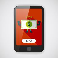 shopping money cash flat icon with long shadow eps10 N4