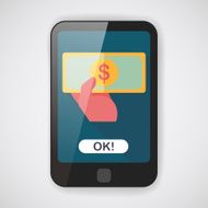 shopping money cash flat icon with long shadow eps10 N5